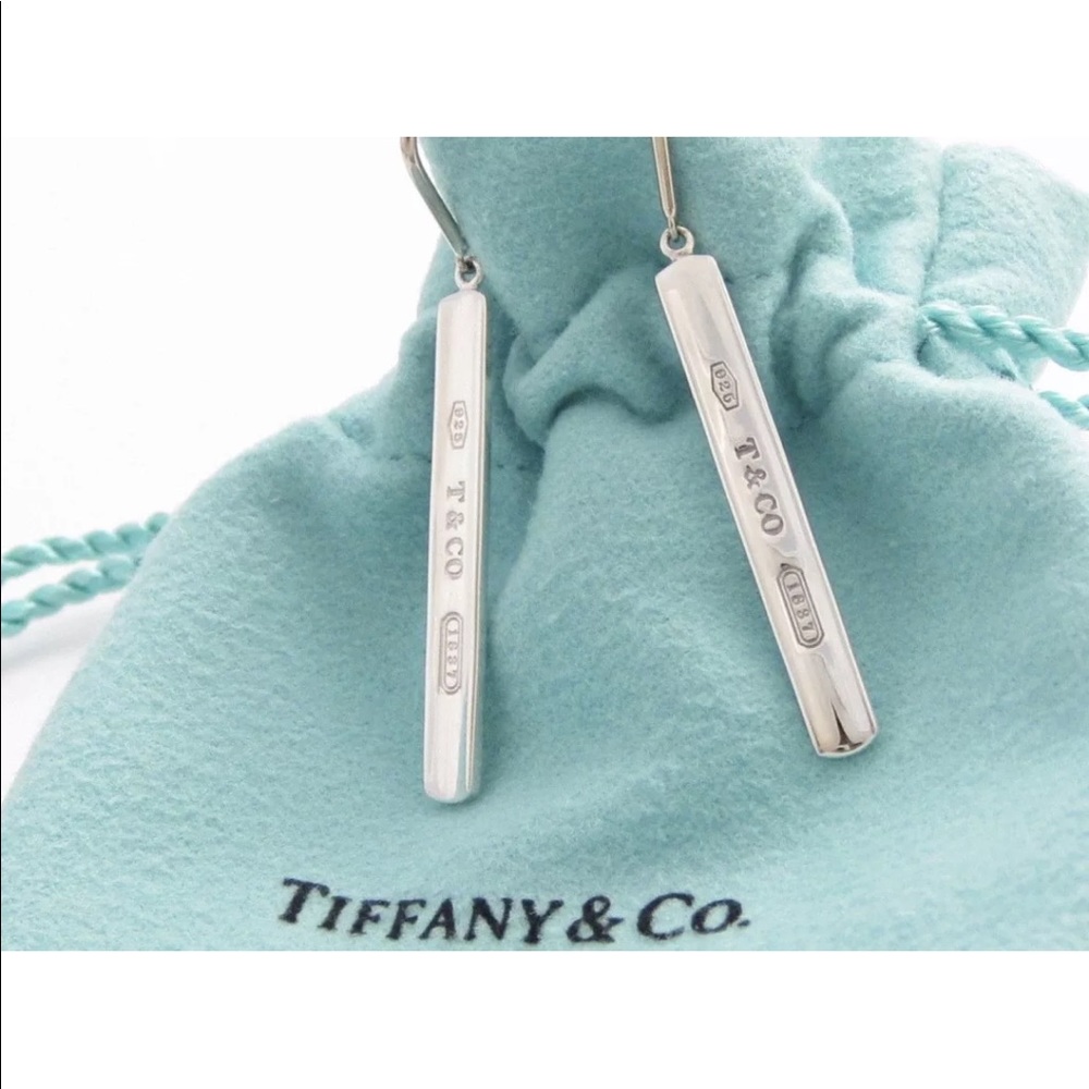 Authentic Tiffany 1837 Bar Drop Earrings